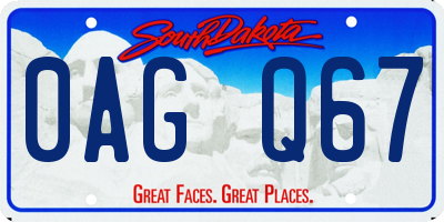 SD license plate 0AGQ67