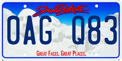 SD license plate 0AGQ83