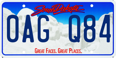 SD license plate 0AGQ84