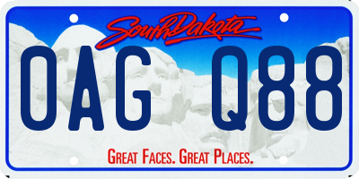 SD license plate 0AGQ88