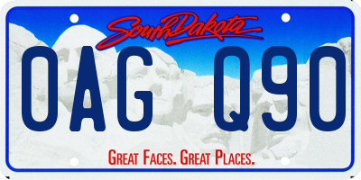 SD license plate 0AGQ90