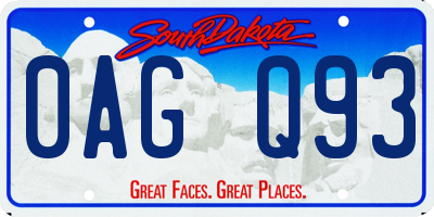 SD license plate 0AGQ93