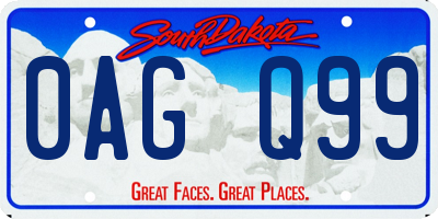 SD license plate 0AGQ99