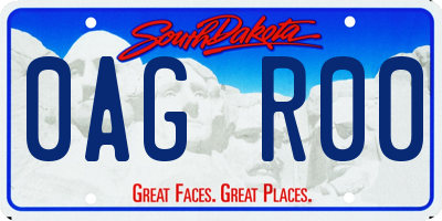 SD license plate 0AGR00