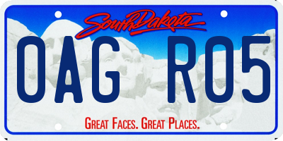 SD license plate 0AGR05