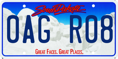 SD license plate 0AGR08