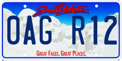 SD license plate 0AGR12