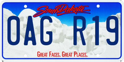 SD license plate 0AGR19