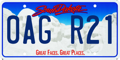 SD license plate 0AGR21