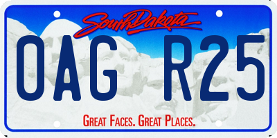 SD license plate 0AGR25