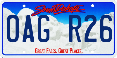 SD license plate 0AGR26