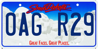 SD license plate 0AGR29