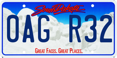 SD license plate 0AGR32