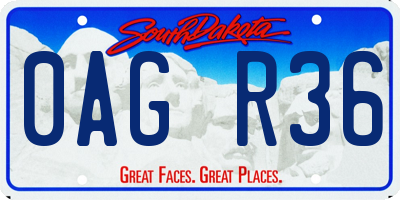 SD license plate 0AGR36