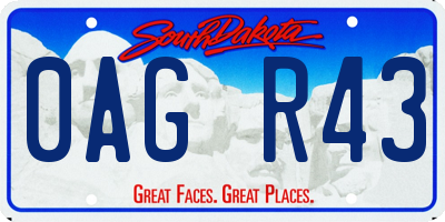 SD license plate 0AGR43