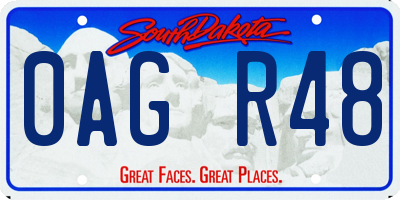 SD license plate 0AGR48