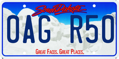 SD license plate 0AGR50