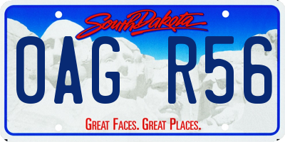 SD license plate 0AGR56