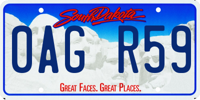 SD license plate 0AGR59