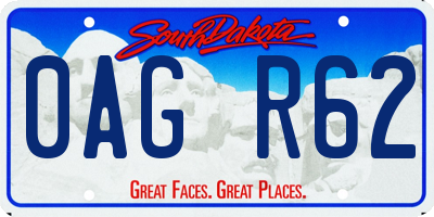 SD license plate 0AGR62