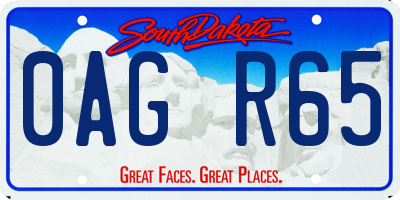 SD license plate 0AGR65