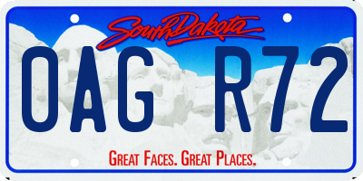 SD license plate 0AGR72