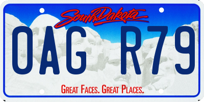 SD license plate 0AGR79