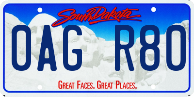 SD license plate 0AGR80