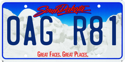 SD license plate 0AGR81