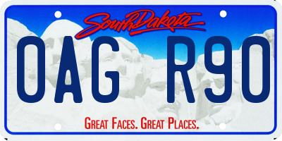 SD license plate 0AGR90