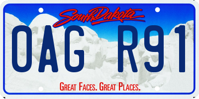 SD license plate 0AGR91