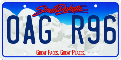 SD license plate 0AGR96