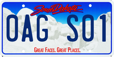 SD license plate 0AGS01