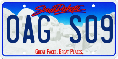 SD license plate 0AGS09