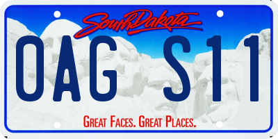 SD license plate 0AGS11