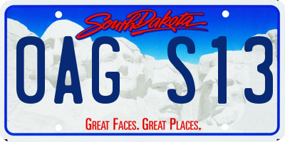 SD license plate 0AGS13