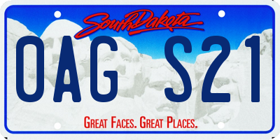 SD license plate 0AGS21