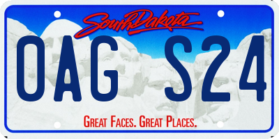 SD license plate 0AGS24