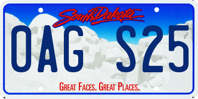 SD license plate 0AGS25