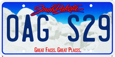 SD license plate 0AGS29