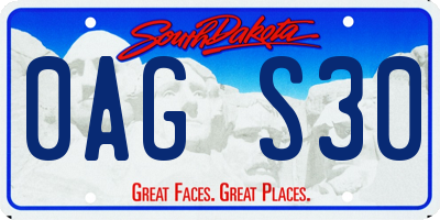 SD license plate 0AGS30