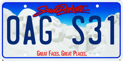 SD license plate 0AGS31