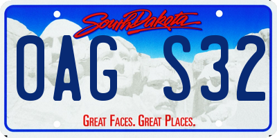 SD license plate 0AGS32