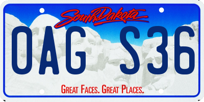 SD license plate 0AGS36