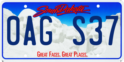 SD license plate 0AGS37