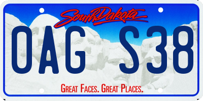 SD license plate 0AGS38