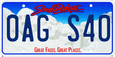 SD license plate 0AGS40