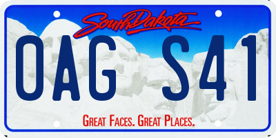 SD license plate 0AGS41