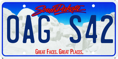 SD license plate 0AGS42