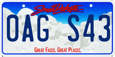 SD license plate 0AGS43